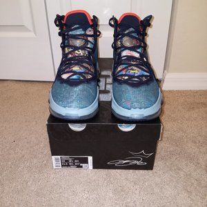 Nike Lebron 19 Shoes Fast Food Black Worn Blue CZ0203-400 Men's size 10. New wit